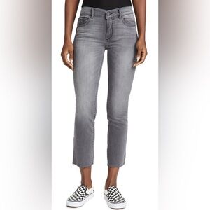DL1961 Mara Overcast Raw Gray Mid Rise Straight Crop Jeans Size 28